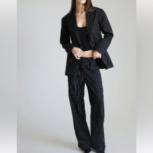 Jones Wear Jackets & Blazers - Jones Wear Black Pinstripe Women's Blazer and Trousers